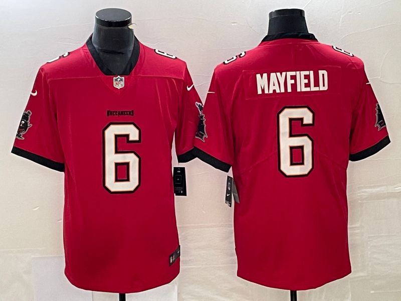 Men Tampa Bay Buccaneers 6 Mayfield Red Nike Vapor Limited NFL Jersey style 1